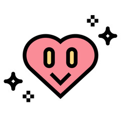 heart filled outline icon style