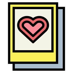 Picture filled outline icon style
