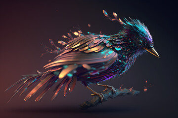 Abstract colorful bird. Made with Generative AI