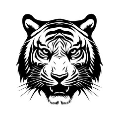 Tiger Face, Silhouettes Tiger Face SVG, black and white Tiger vector