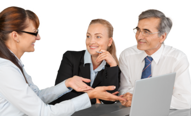 Portrait of Business People Working with Laptop