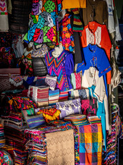 Fototapeta na wymiar Colorful clothes on the stall