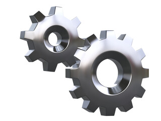 Gears icon - options properties sign 3d rendering