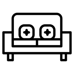 sofa line icon style