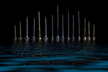 Close Up Screw City Skyline