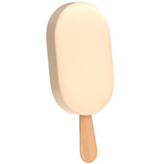 ice cream bar on a stick - 3d illustration isolated on white