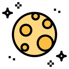 moon filled outline icon style