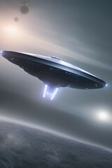 Obraz premium UFO, illustration - generative ai