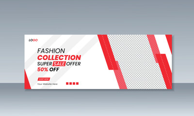 Fashion sale social media facebook cover and New season fashion sale shopping web banner  template design