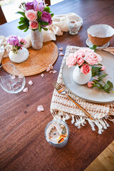 table top setting - romantic floral tea spa