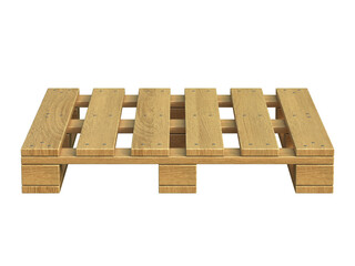 Wooden pallet isolated on white background 3d rendering