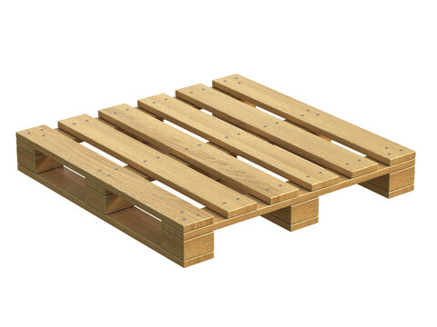 Wooden pallet isolated on white background 3d rendering