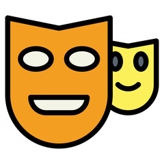 masks filled outline icon style