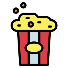 popcorn filled outline icon style