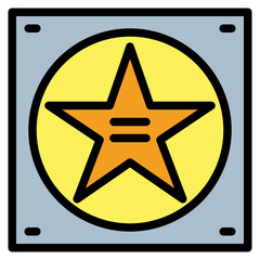 walk of fame filled outline icon style