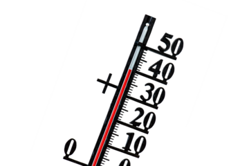 thermometer shows high temperature in summer heat