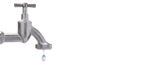 water faucet with one droplet