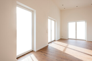empty room with open window for view to nature
