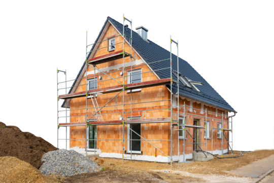 unfinished residential home in construction