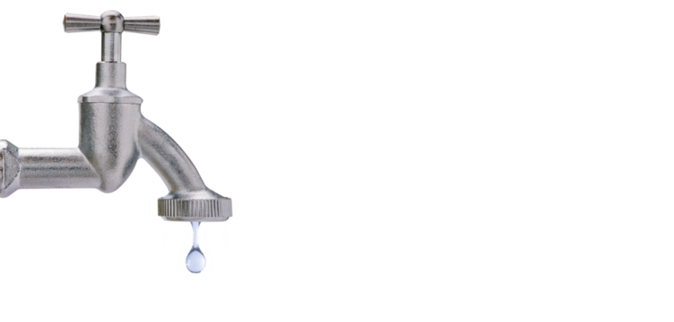 water faucet with one droplet