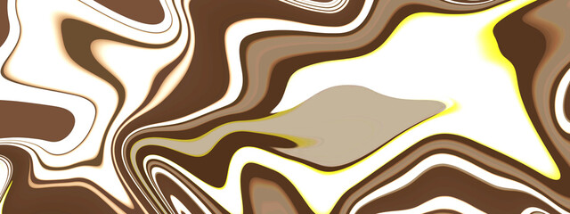 background with chocolate and white liquid wavy line, Liquid marbling paint background. liquid oil marble picture with glowing effect. Fluid painting abstract texture background.
