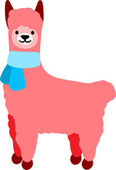 Red lama with scarf