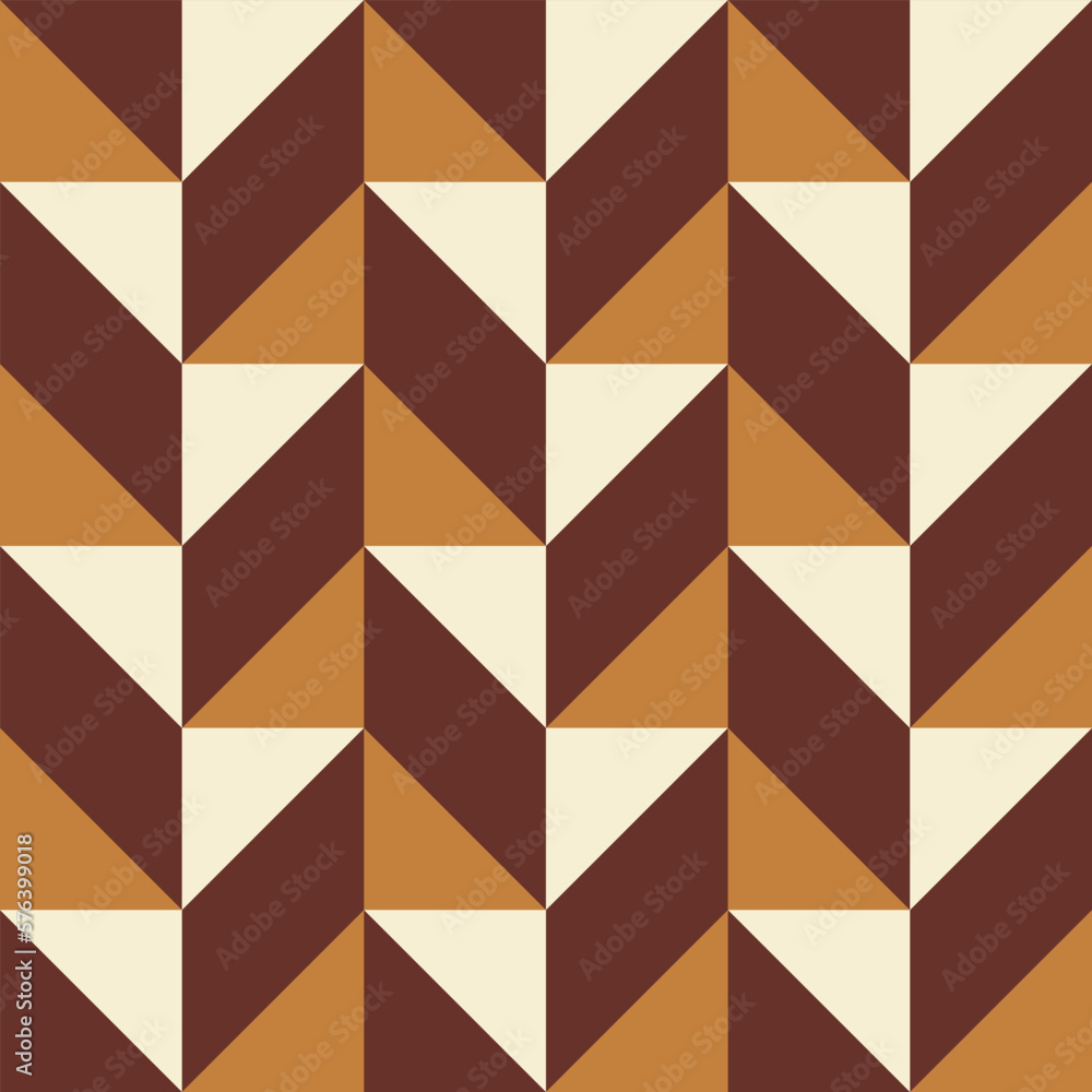 Aufkleber Retro geometric aesthetic seamless pattern. Modern colorful vector background with abstract simple triangles shapes. Mid century print