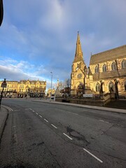 Obraz premium Old church with incredible architectural details. Taken in Bury Lancashire England. 
