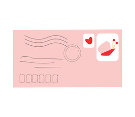 Vector illustration of love letter.