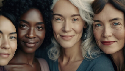 Women of the World: United in Strength. Generative AI illustration.