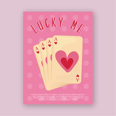 Fototapeta na wymiar Romantic Pink Card Template