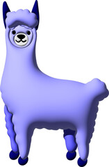 3d blue lama