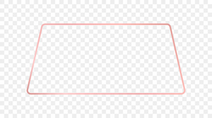 Rose gold glowing rounded trapezoid shape frame