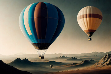 Air Balloon in the sky. Generative ai.