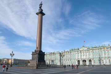 Sunny October day at the Alexander Column. Saint Petersburg