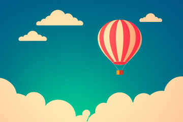 Fototapeta na wymiar Air Balloon in the sky. Generative ai.