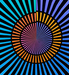 Abstract patterns coloured with black background