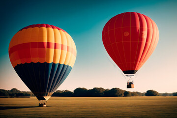 Obraz premium Air Balloon in the sky. Generative ai.