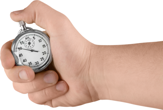 Close-up Stopwatch in Human Hand, Timer