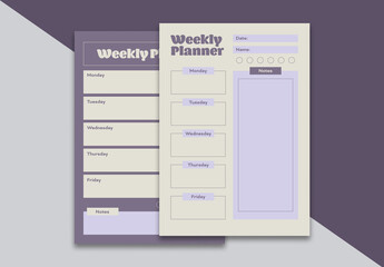 Beige and Purple Minimal Planner