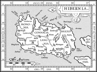 Fototapeta premium Ancient map of Ireland