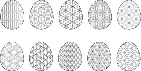 Easter Egg  Geometric Coloring Pages.