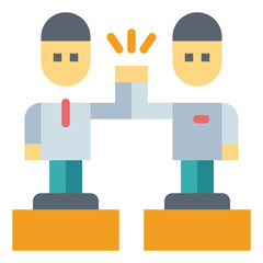 high five flat icon style