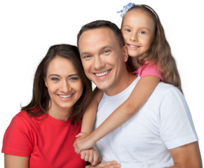 Portrait of Happy Family with Daughter