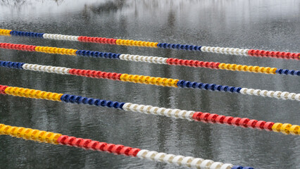 Swimming pool lane marker in open water 