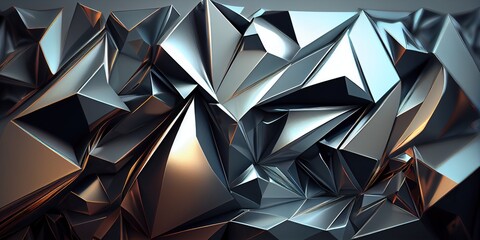 Abstract silver chrome background with a soft shinny effect, generative AI