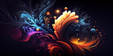 Abstract background with colorful flashes ideal for monitors, generative AI