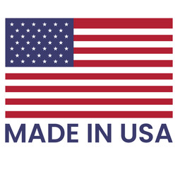 Sticker label Produced Made In USA Flag