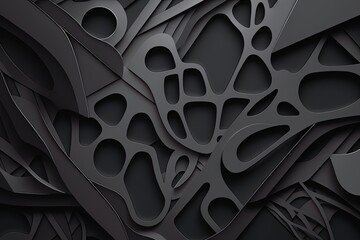 Generative KI-Illustration. Schwarzer abstrakter Hintergrund mit dunklem Konzept. 