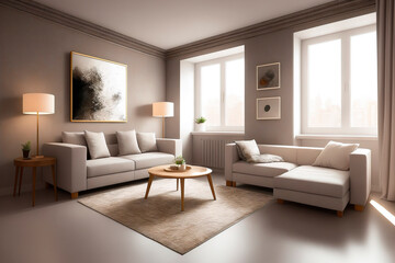 Fototapeta na wymiar modern living room. Generative ai
